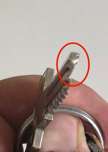 When the tip of the key is worn out, it can be very hard to fit in the lock rotor.